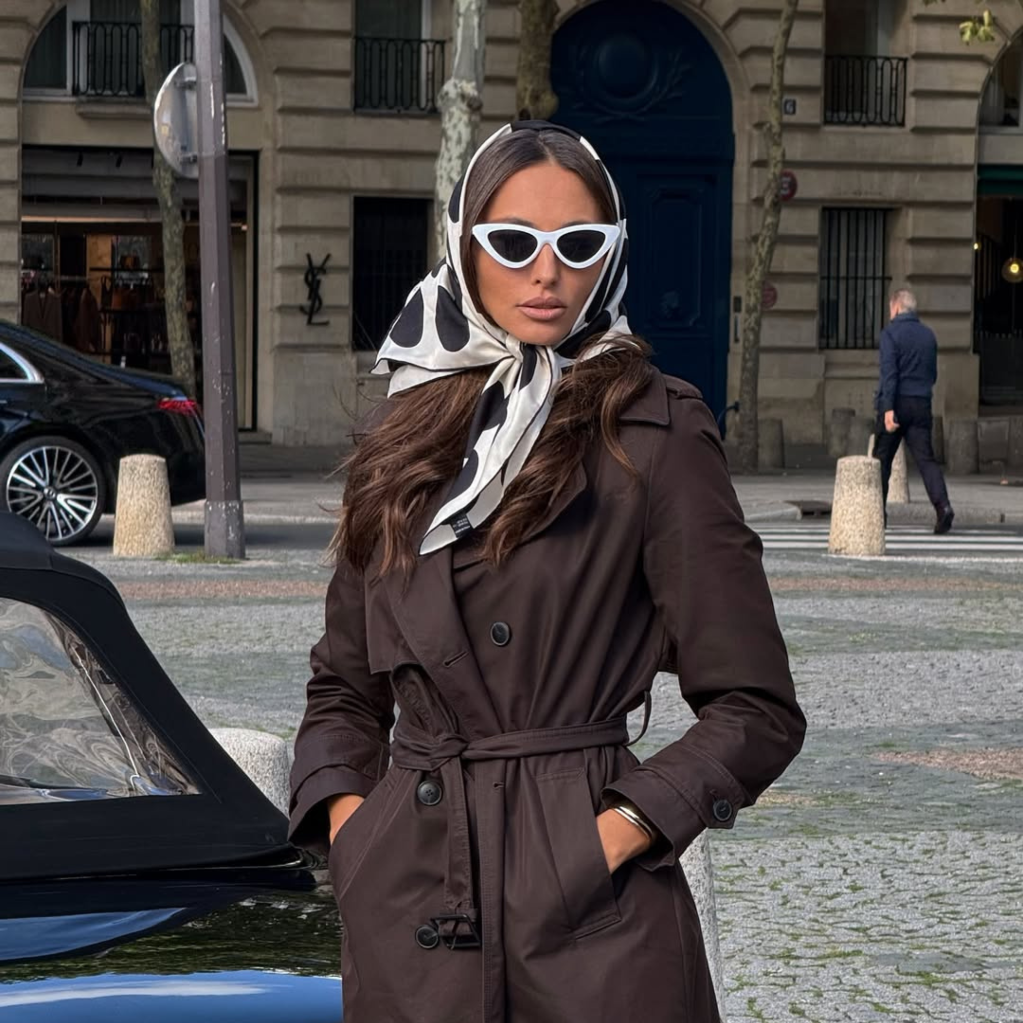 PEBBLE SEIDENTUCH - 70 - JET BLACK