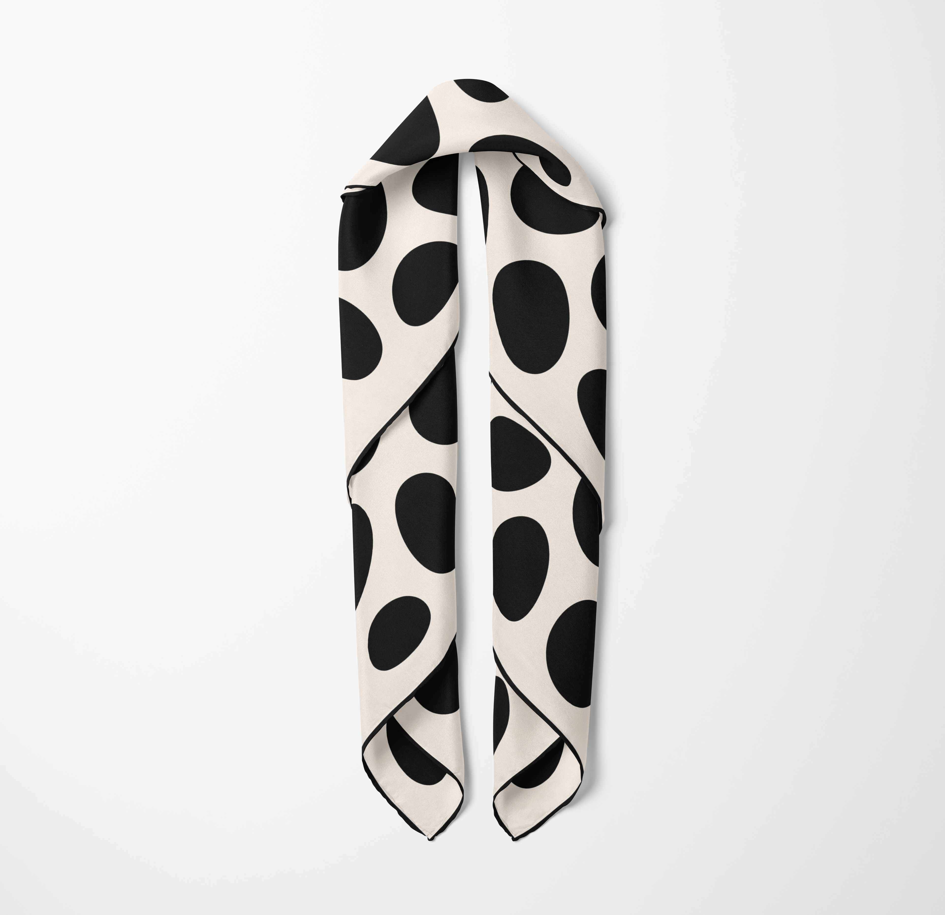 PEBBLE SILK SCARF - JET BLACK - 70 x 70 CM