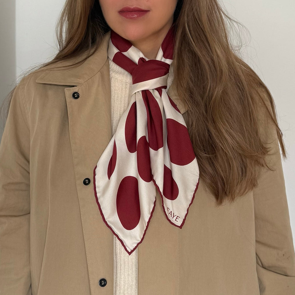 PEBBLE SEIDENTUCH - 70 - BURGUNDY