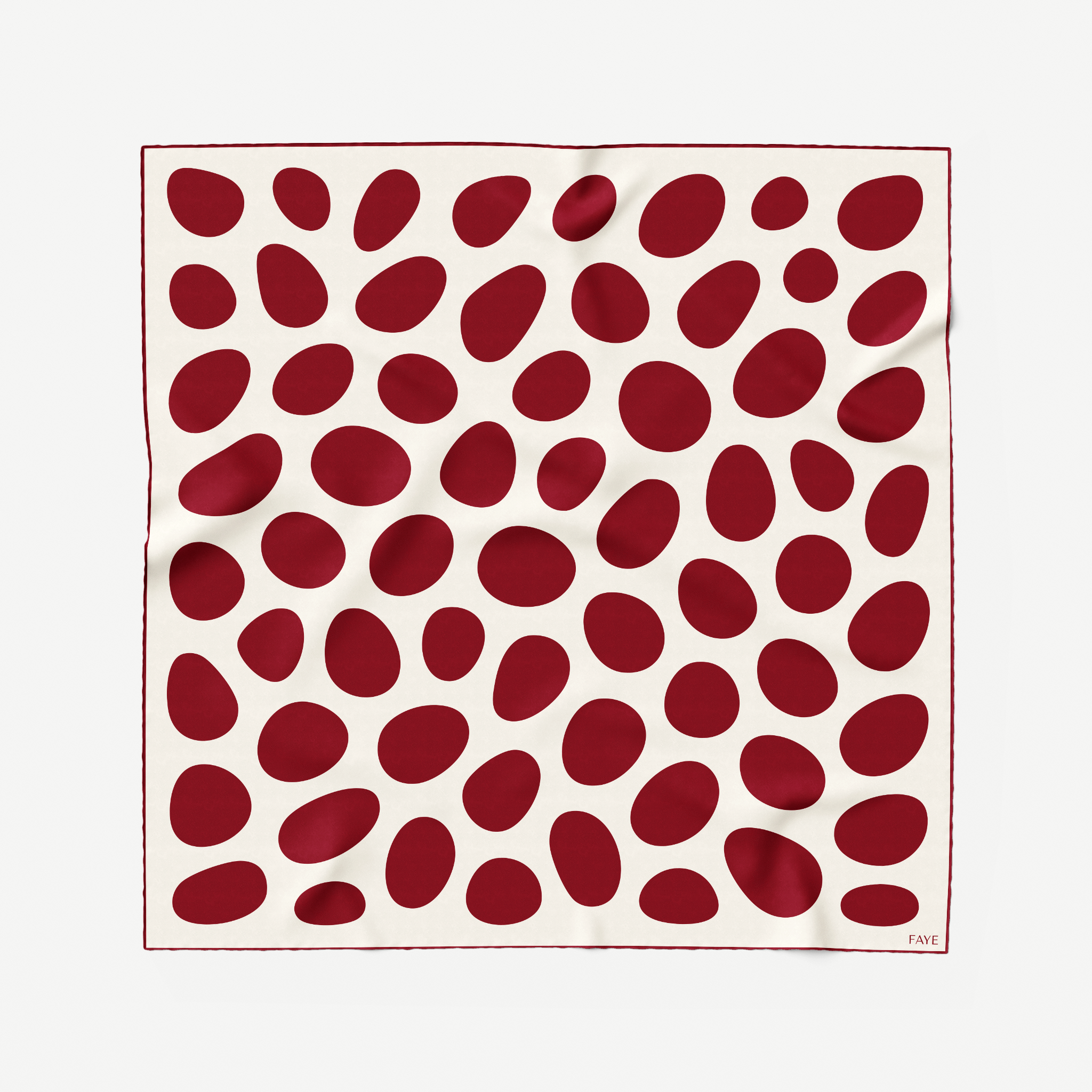 PEBBLE SILK SCARF - BURGUNDY - 70 × 70 CM