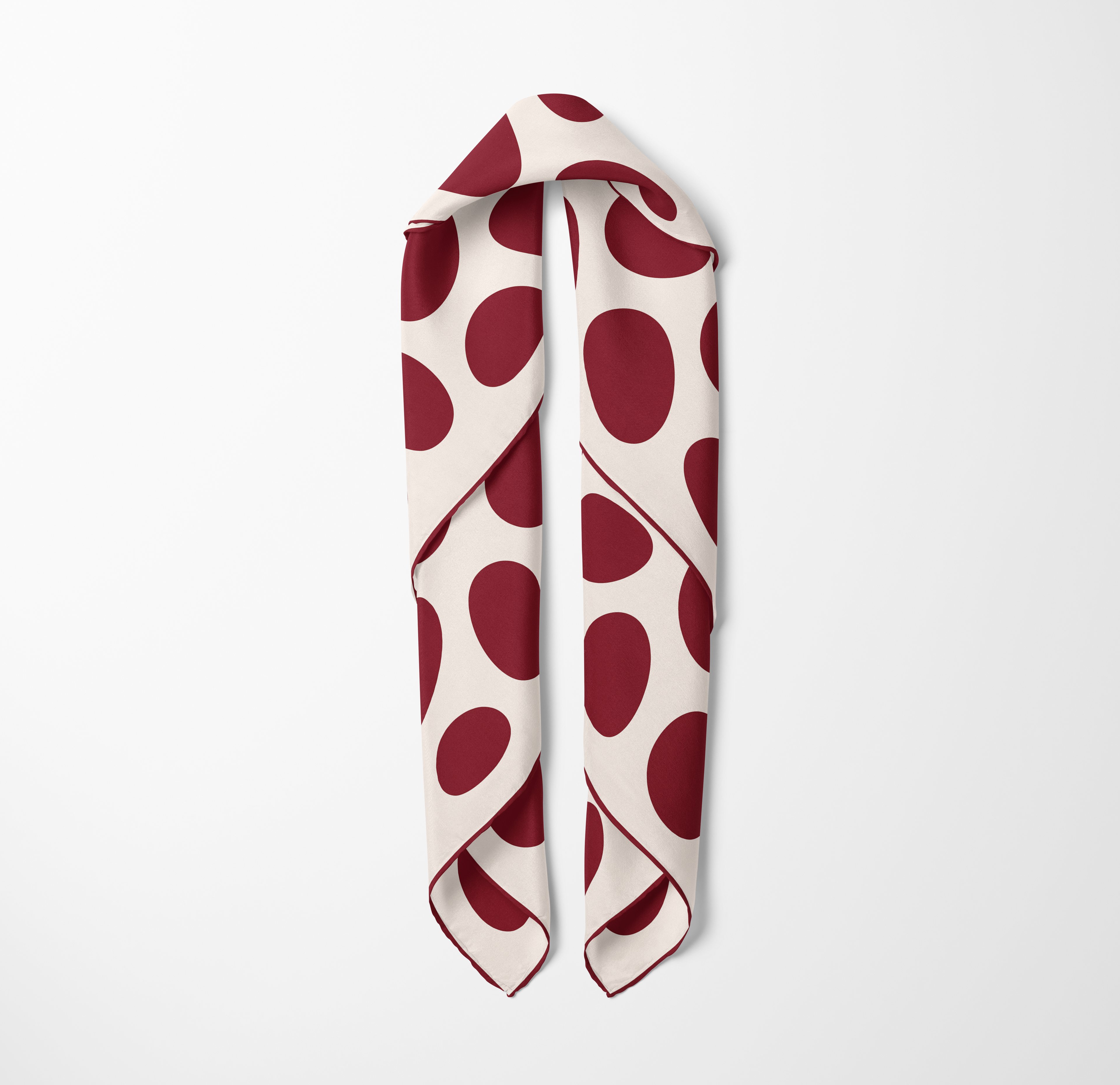 PEBBLE SILK SCARF - BURGUNDY - 70 × 70 CM