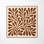 LEAF SILK SCARF - CHOCOLATE - 50 × 50 CM