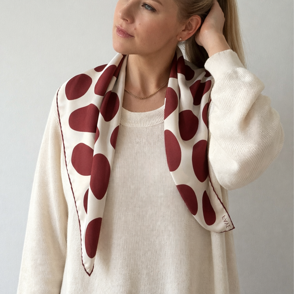 PEBBLE SEIDENTUCH - 70 - BURGUNDY