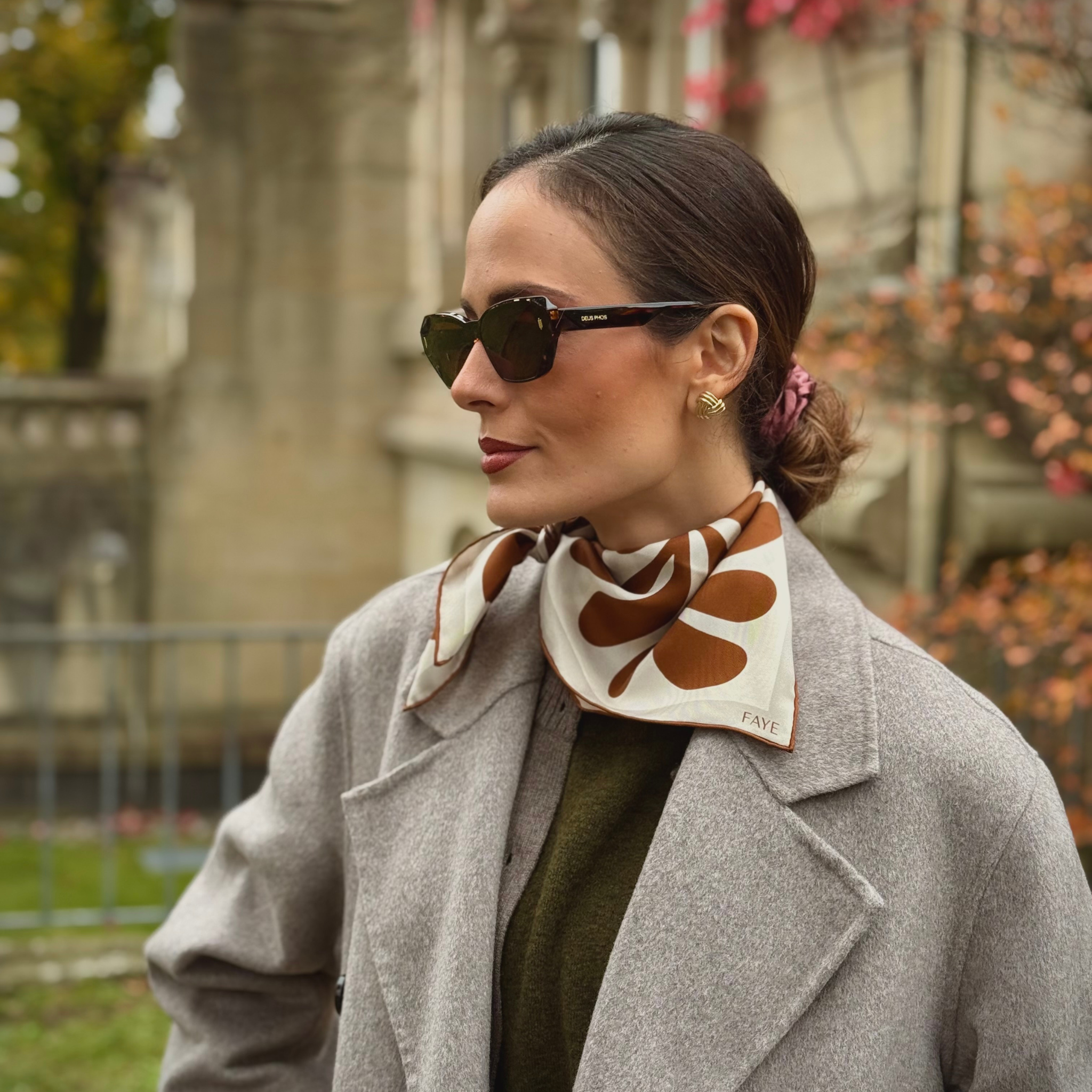 LEAF SEIDENTUCH - 50 - CHOCOLATE