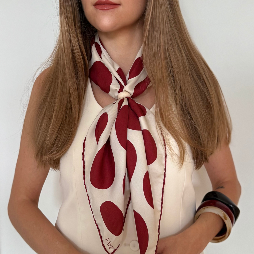 PEBBLE SEIDENTUCH - 70 - BURGUNDY