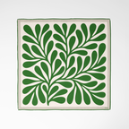 LEAF SILK SCARF - GRASS GREEN - 50 × 50 CM