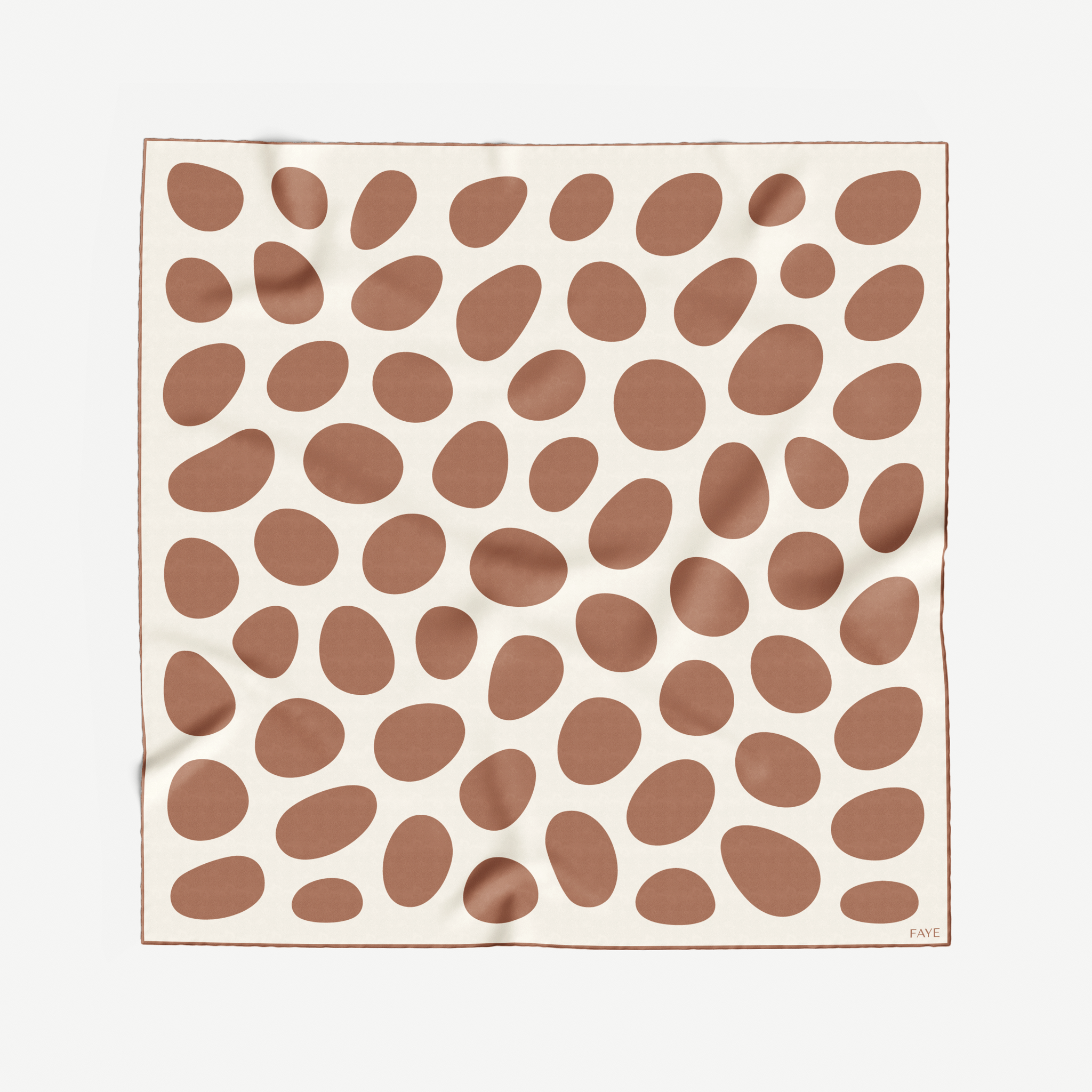 PEBBLE SILK SCARF - MOCHA MOUSSE - 70 × 70 CM