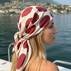 PEBBLE SILK SCARF - 70 - BURGUNDY
