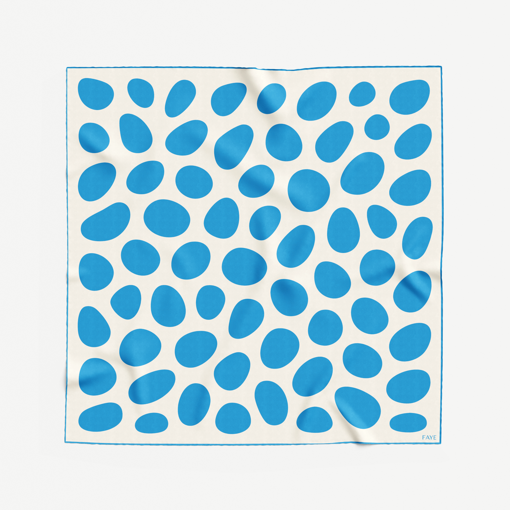 PEBBLE SILK SCARF - SKY BLUE - 70 × 70 CM