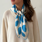 PEBBLE SILK SCARF - SKY BLUE - 70 × 70 CM