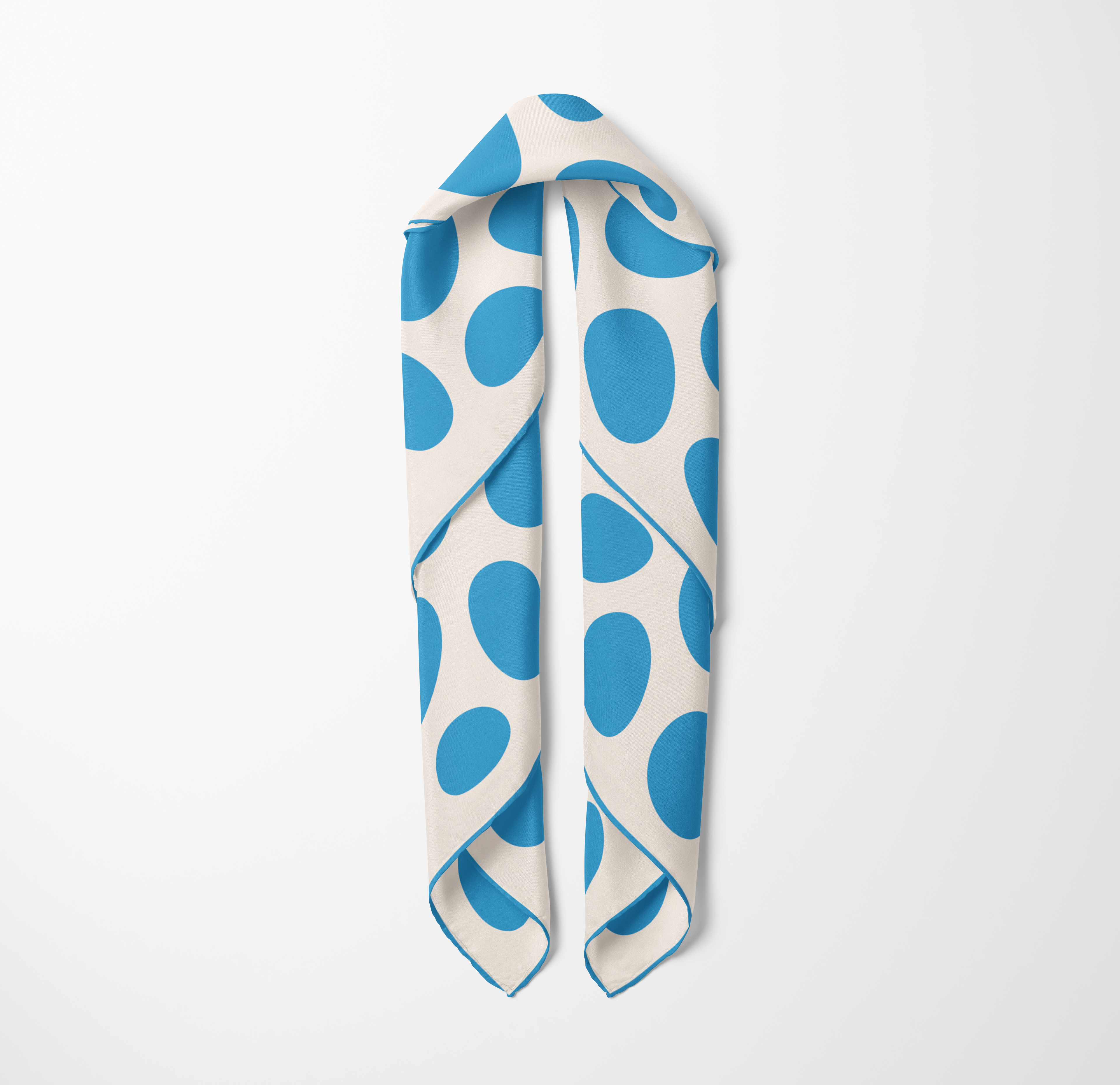 PEBBLE SILK SCARF - SKY BLUE - 70 × 70 CM