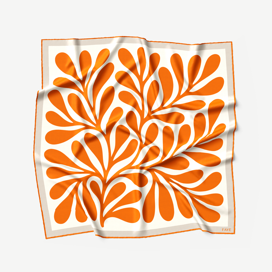 LEAF SEIDENTUCH - 50 - TANGERINE