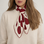 PEBBLE SILK SCARF - 70 - BURGUNDY